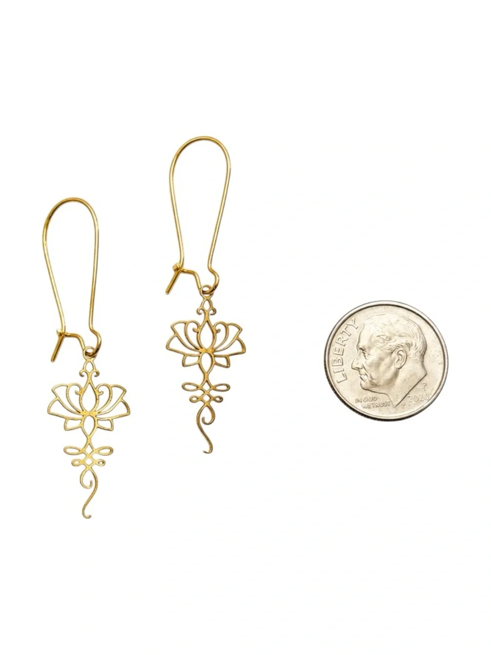 2 for $15 Delicate Lotus Flower Boho Drop Earrings